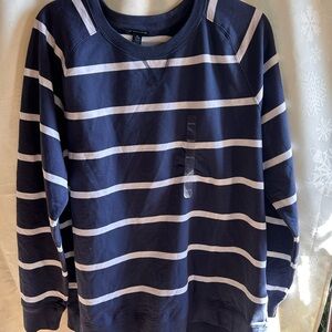 Tommy Hilfiger Kids Navy and White Striped Hoodie